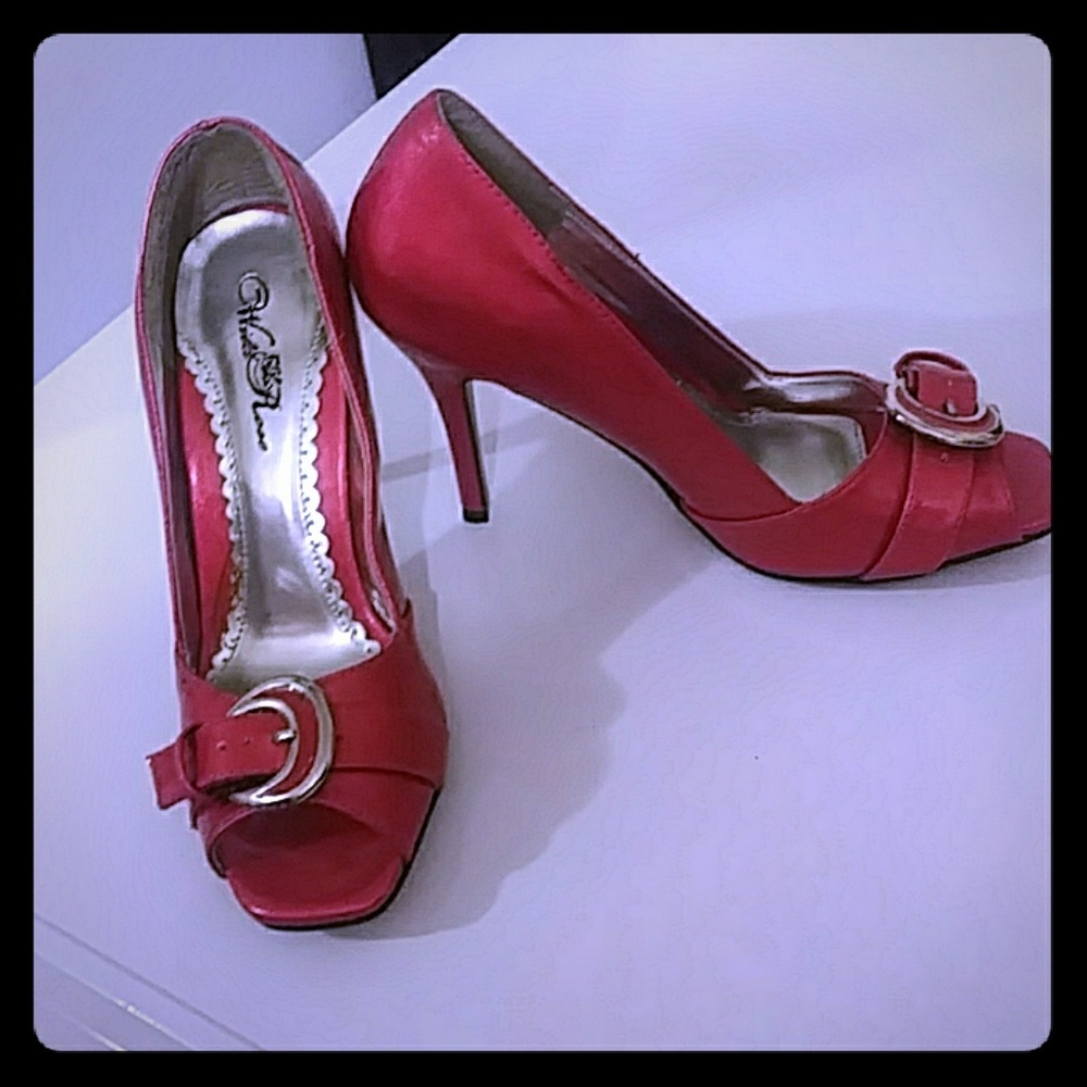 Wild Rose buckled heels